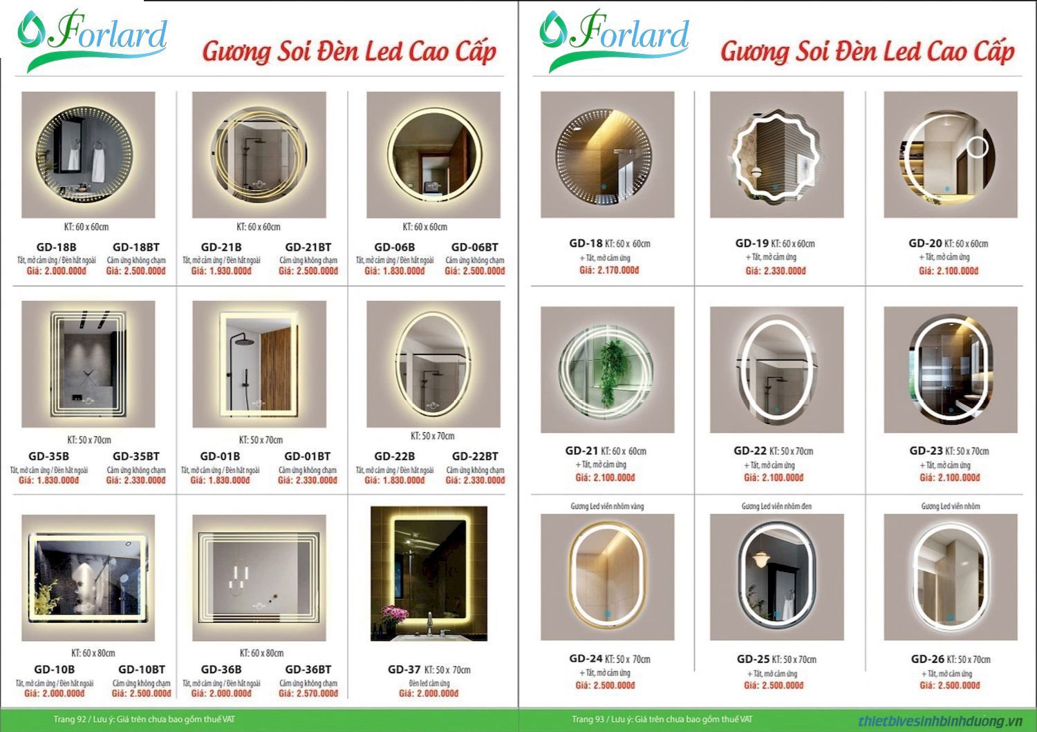 Thiết bị vệ sinh FORLARD Catalogue và Bảng giá mới nhất /Page 46